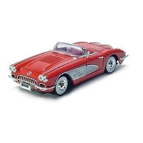 1958 Chevrolet Corvette Diecast Model Red 1:18 Die Cast Car by Motormax