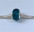 TEAL BLUE Murano Silver Charm Bead for Troll Biagi Pandora
