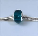 TEAL BLUE Murano Silver Charm Bead for Troll Biagi Pandora