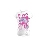 Jonas Brothers Pink Line Art White Junior's T-Shirt Tee