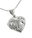 Girls or Young Ladies Sterling Silver Swirled Victorian Style Heart Shaped Photo Locket Pendant with a 16 Box Chain Necklace