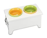 Castlemere CC-878 7 High Matte White Elevated Pet Feeder