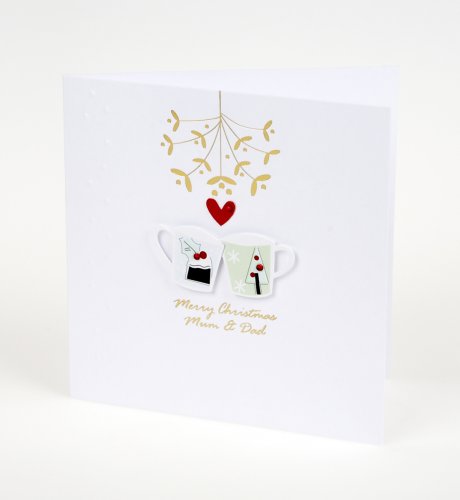 Hand Crafted mum & Dad Mugs Card
