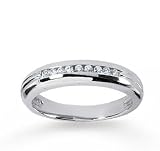 3163avI8VJL. SL160  14k White Gold Slim Round 1/4 Carat Mens Diamond Ring