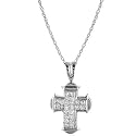 10K White Gold 0.25 Carat Diamond Pendant with 18" Chain