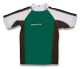 Boys Short Sleeve Rash / Swim Top by Snapper Rock - Green/Choc