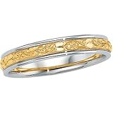 14K Two Tone Gold Design Band