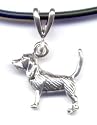 16" Beagle Black Cord Necklace Sterling Silver Jewelry Gift Boxed