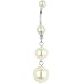 Cream Suave Faux Pearl Dangle Belly Ring