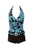 Marina West Two Piece Boyshorts Tankini Swimsuit, Brown & Turquoise Tropical Print, S-xxl