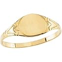 14K Yellow Gold Children's Round Signet Ring