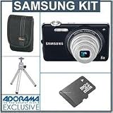 Samsung ST65 Digital Camera - Indigo Blue - Bundle - with 4GB Micro SD Memory Card, Camera Case, Table Top Tripod