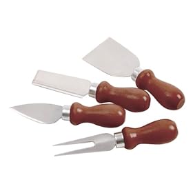 Nor Pro Stainless Steel Cheese Knives Rosewood handles by Norpro