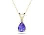 6X4mm Pear Tanzanite and Diamond Stud Pendant in 14K Yellow Gold