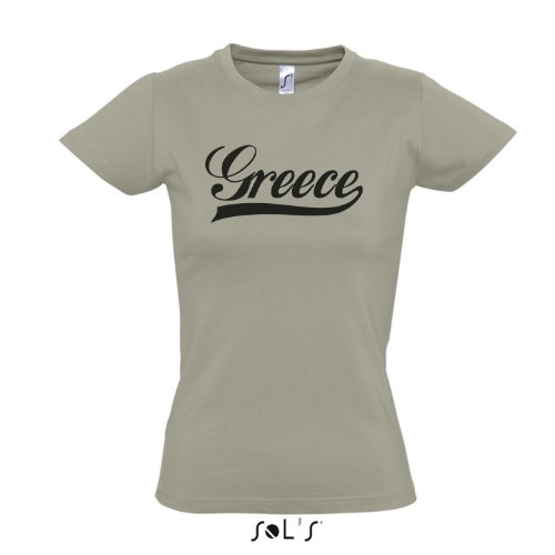 Damen T-Shirt – Griechenland Oldschool Greece LÄNDERSHIRT EM / WM FAN Trikot S-XXL , Khaki – schwarz , S