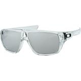 Oakley Men’s Iridium Dispatch Aviator Sunglasses,Polished Clear Frame/Chrome Iridium Lens,one size