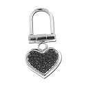 Black Jeweled Heart Key Ring With Swarovski Crystals