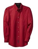 NEW Port Authority - Peached Twill Shirt Red/Black-3XL