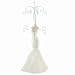 White Bridal Gown Jewelry Stand Glittering - 17"H