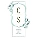 Weddingstar 1002-18-c21 Modern Floral Monogram Large Cling- Teal Breeze