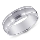 14K White Gold Bombe Ladies Wedding Band