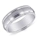 Jewelry : 14K White Gold Bombe Men's Wedding Band