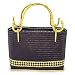 Bamboo handbag, 'Navy Highlights' Image