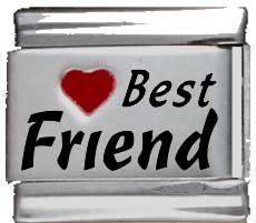 Clearly Charming Heart Best Friend Red Heart Laser Italian Charm