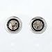 Round 14 Kt Gold and Silver Sunface Earrings by M.M. Rogers, #11376