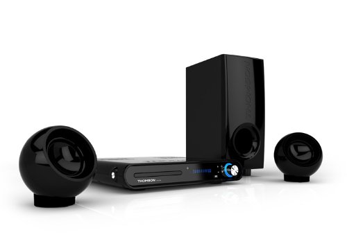 Thomson HT121SB 2.1 Heimkinosystem (320 Watt, HDMI, Upscaler 1080p, DivX-zertifiziert, DVD, USB 2.0) schwarz
