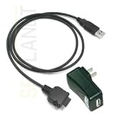 Palm Tungsten T3/ T2/ T/ W/ C/ Zire 71 Sync and Charge Cable and USB Travel Charger Adaptor Bundle