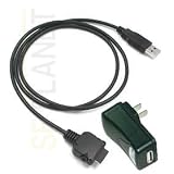 Palm Tungsten T3/ T2/ T/ W/ C/ Zire 71 Sync and Charge Cable and USB Travel Charger Adaptor Bundle