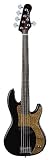 Luna Paz 5 String Signature Bass, Black with Henna Etched Custom Pickguard
