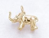 14kt Yellow Gold Elephant Charm. 3-Dimensional