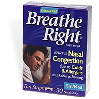 Breathe Right Nasal Strips, Small/Medium, Tan, 30-Count Boxes (Pack of 2)