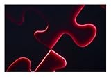 Black Puzzle with Red Light Shining Through the Cracks Hobbies Photographic Poster Print, 32x24