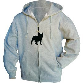 French BullDog Full Zip Hooded Sweatshirt with Silkscreened Silhouette image