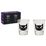 Stylized Black Cat Shot Glass Set