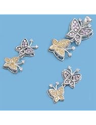 Sterling Silver Sets With Cubic Zirconia - Butterfly