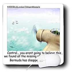 Londons Times Funny Society Cartoons - Planes Found Bermuda Triangle Lost - Mouse Pads