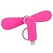Bon Venu Micro USB Mini iPhone Fan, Portable Dock Cool Cooler Rotating Fan, Cooling Solution Quiet, Foldable Personal Fan for iPad, iPhone, Android Phone Color Pink