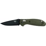 Benchmade Pardue Design Axis Mini-Griptilian Drop-Point Blade with Ambidexterous Thumb Studs and BK1 Coating (Olive Drab Handle)
