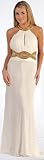 IMAGE OF F624 Off White Chiffon Halter Formal Occasion Long Gown