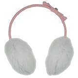 Capelli New York Fur Earmuffs With Covered Halo With Flat Bow And Large Stone