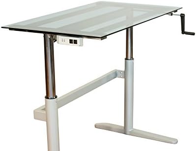 Rebel Desk Adjustable-Height Standing Desk with Glass Top