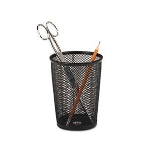 Wire Mesh Jumbo Pencil Holder, Black, 4-3/8 dia. x 5-1/8h (ROL62557)