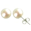 Natural White 7.5-8mm 14k Gold Cultured Pearl Stud Earrings - Dahlia Classic Collection