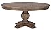 World Interiors Round Pedestal Base Dining Table in Weathered Teak Finish