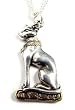 Silver Egyptian BAST Cat Pewter Pendant Necklace GIFT