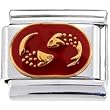 Red Zodiac Sign Pisces Italian Charm